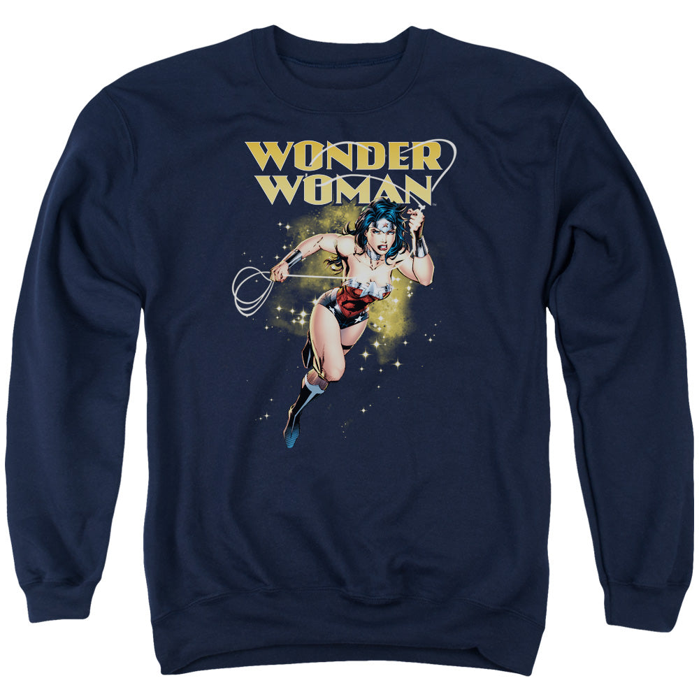 Justice League Star Lasso Mens Crewneck Sweatshirt Navy Blue