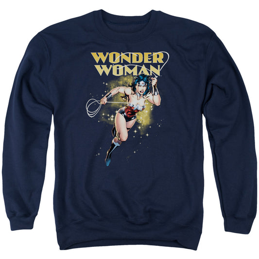 Justice League Star Lasso Mens Crewneck Sweatshirt Navy Blue