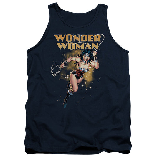 Justice League Star Lasso Mens Tank Top Shirt Navy Blue