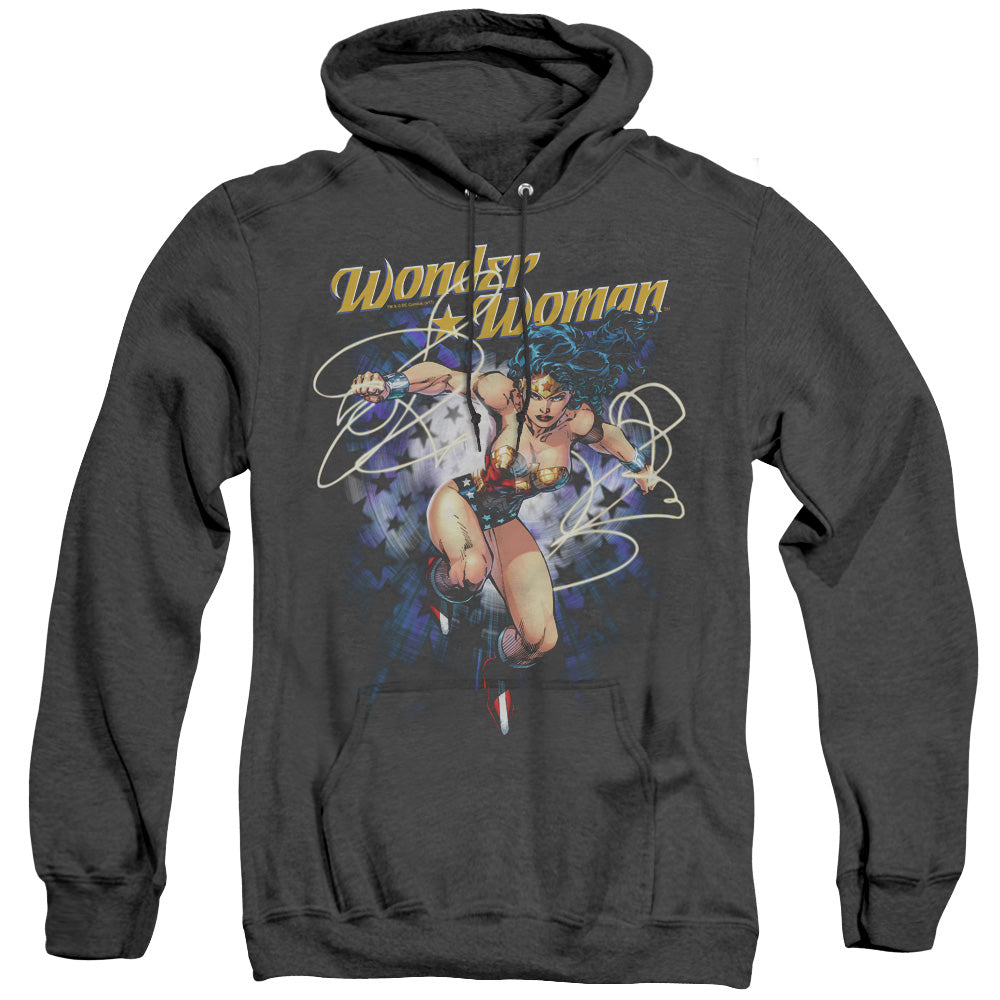 Justice League Starburst Heather Mens Hoodie Black