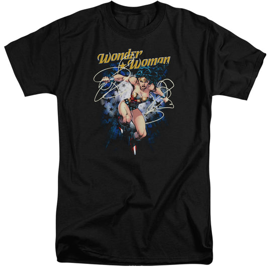 Justice League Starburst Mens Tall T Shirt Black