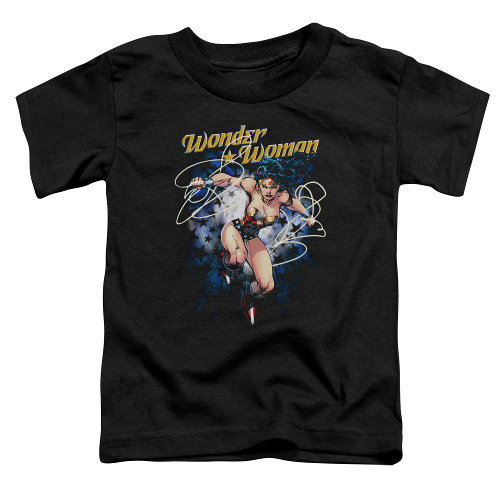 Justice League Starburst Toddler Kids Youth T Shirt Black