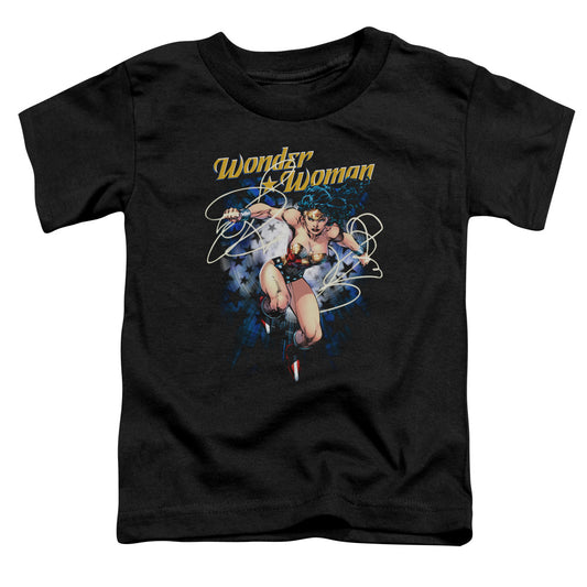 Justice League Starburst Toddler Kids Youth T Shirt Black