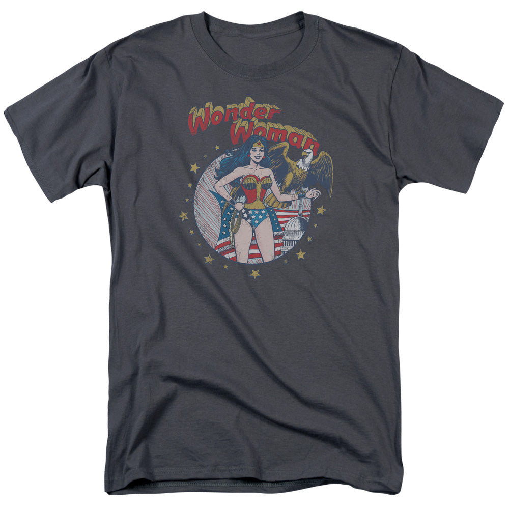 Justice League at Your Service Mens T Shirt Charcoal