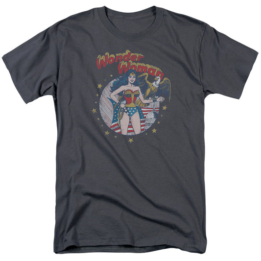 Justice League at Your Service Mens T Shirt Charcoal