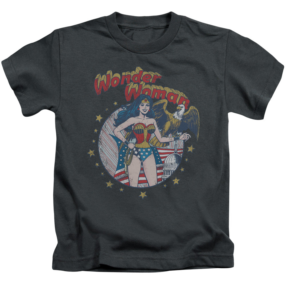 Justice League at Your Service Juvenile Kids Youth T Shirt Charcoal