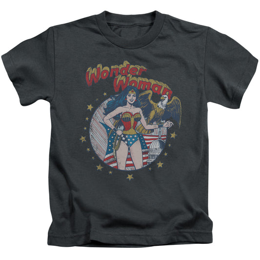 Justice League at Your Service Juvenile Kids Youth T Shirt Charcoal
