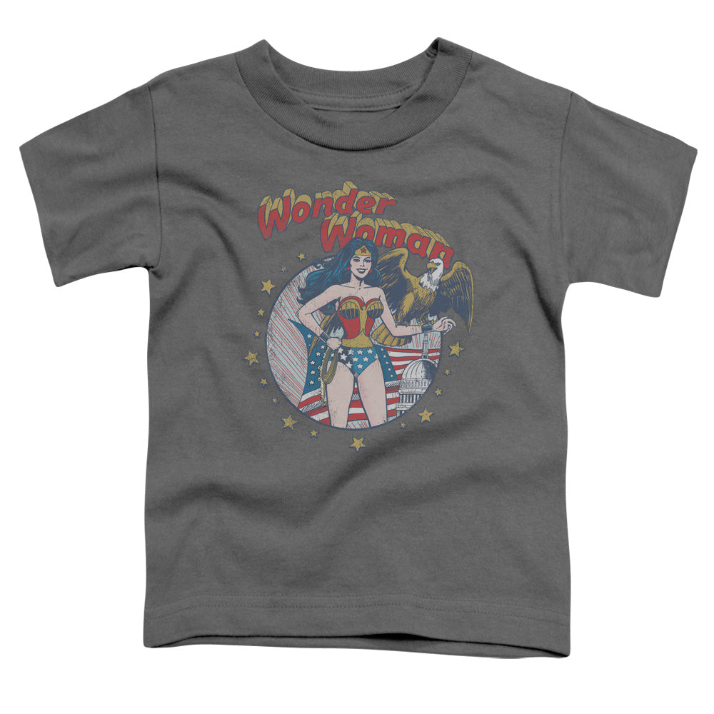 Justice League at Your Service Toddler Kids Youth T Shirt Charcoal