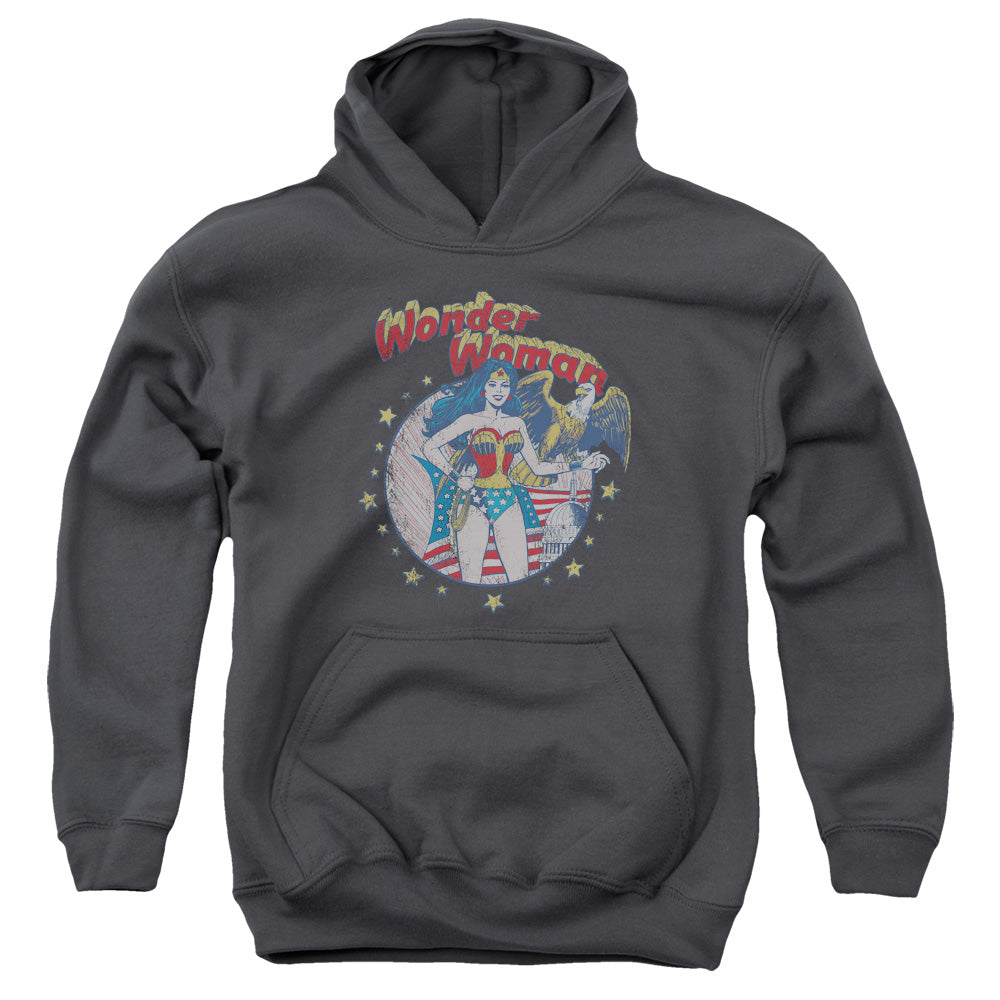 Justice League at Your Service Kids Youth Hoodie Charcoal