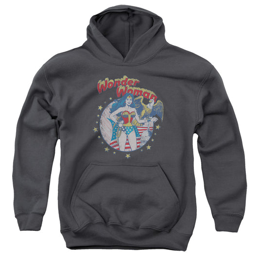Justice League at Your Service Kids Youth Hoodie Charcoal