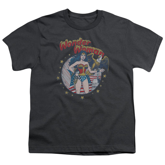 Justice League at Your Service Kids Youth T Shirt Charcoal