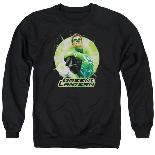 Justice League Green Static Mens Crewneck Sweatshirt Black
