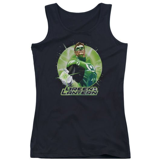 Justice League Green Static Womens Tank Top Shirt Black