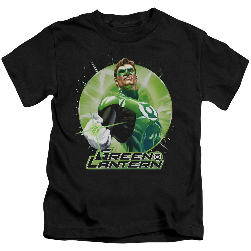 Justice League Green Static Juvenile Kids Youth T Shirt Black