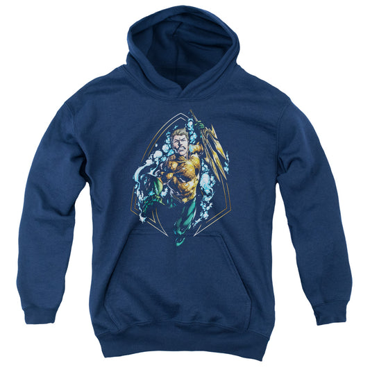 Justice League Thrashing Kids Youth Hoodie Navy Blue