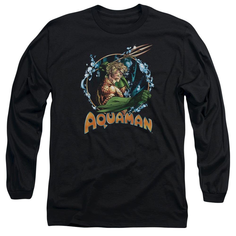 Justice League Ruler of the Seas Mens Long Sleeve Shirt Black