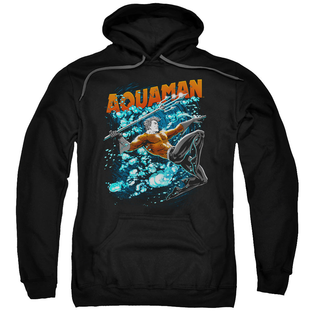 Justice League Aqua Bubbles Mens Hoodie Black