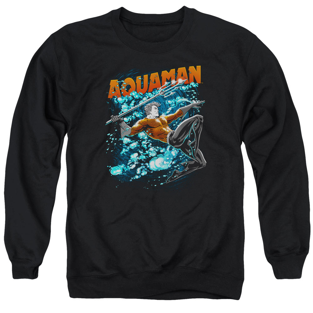 Justice League Aqua Bubbles Mens Crewneck Sweatshirt Black