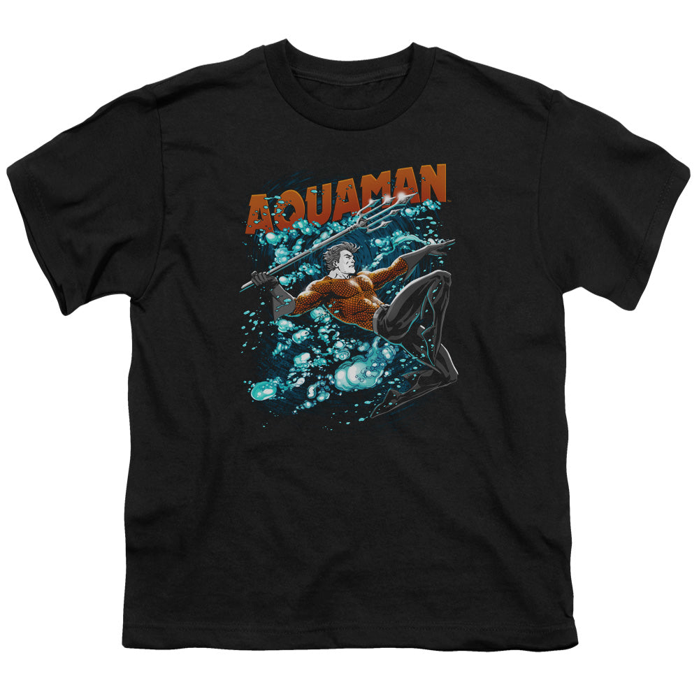 Justice League Aqua Bubbles Kids Youth T Shirt Black