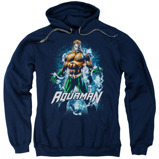 Justice League Water Powers Mens Hoodie Navy Blue