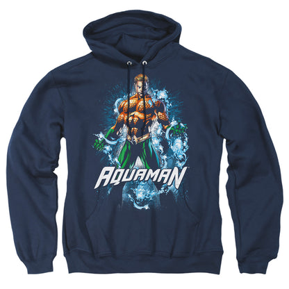 Justice League Of America Water Powers Mens Hoodie Navy Officially Licensed