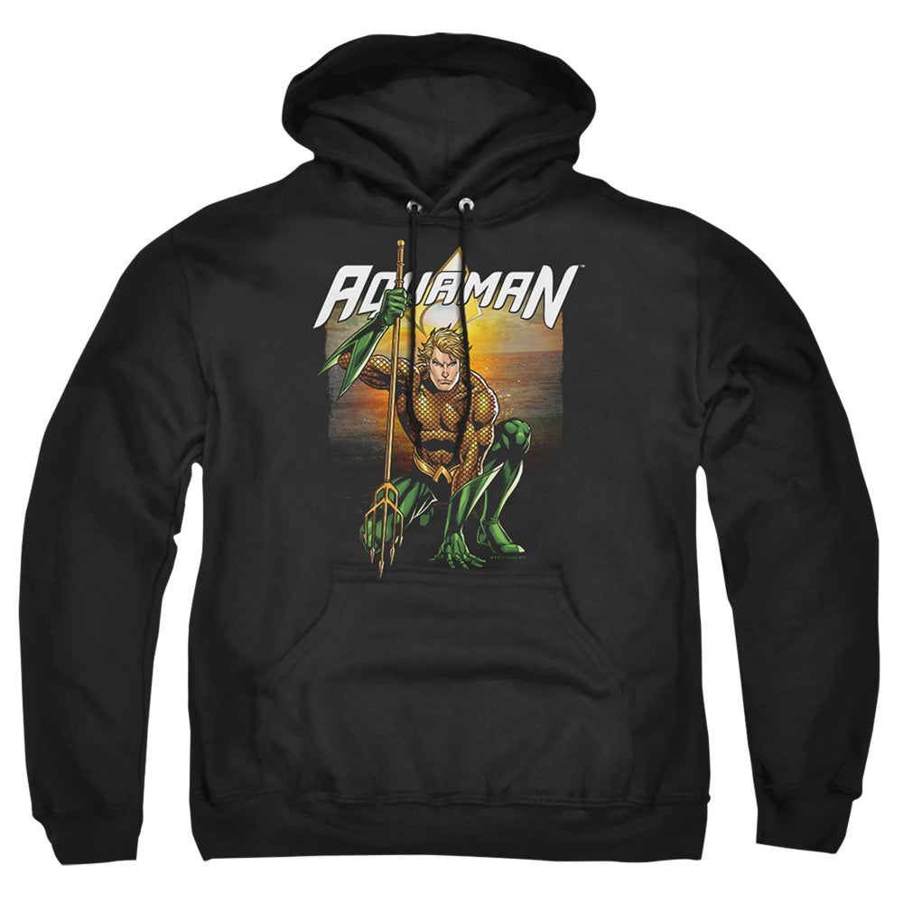 Justice League Of America Beach Sunset Mens Hoodie Black Officially Licensed