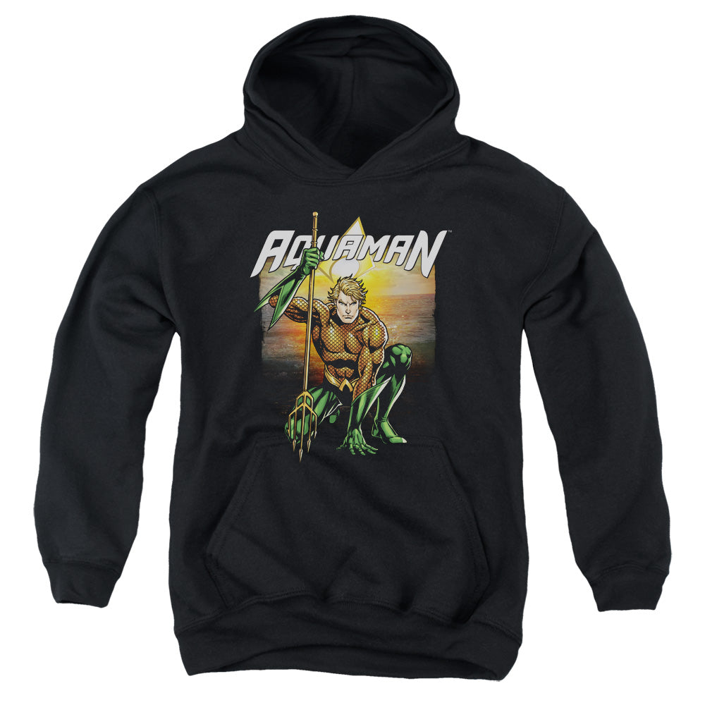 Justice League Beach Sunset Kids Youth Hoodie Black