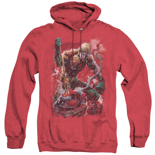 Justice League Finished Heather Mens Hoodie Red
