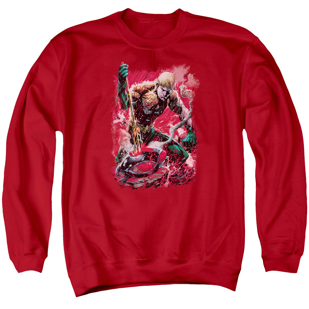 Justice League Finished Mens Crewneck Sweatshirt Red