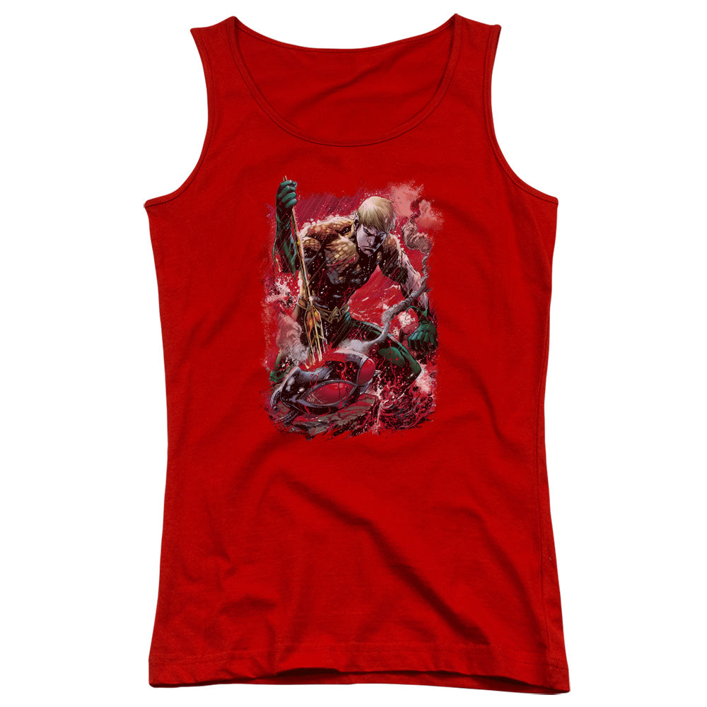 Justice League Finished Womens Tank Top Shirt Red