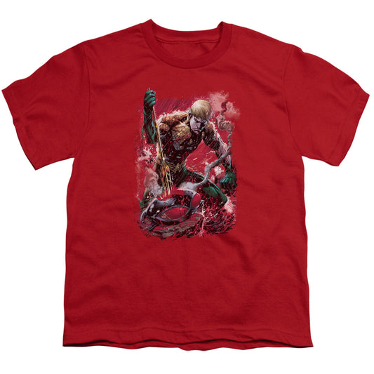 Justice League Finished Kids Youth T Shirt Red