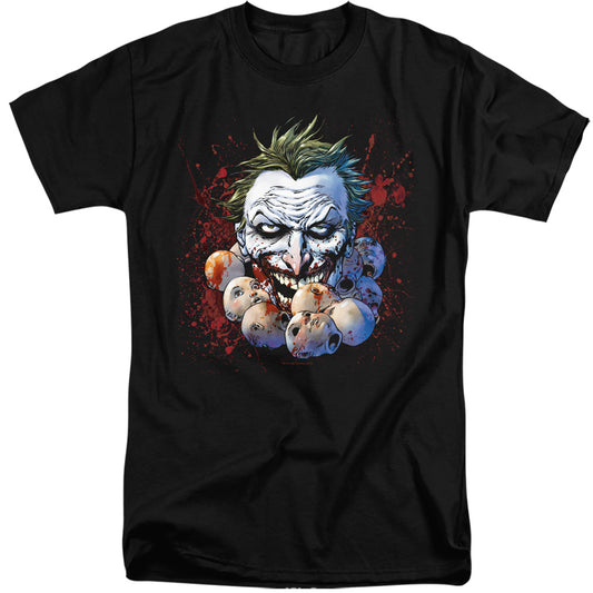 Justice League Doll Heads Mens Tall T Shirt Black
