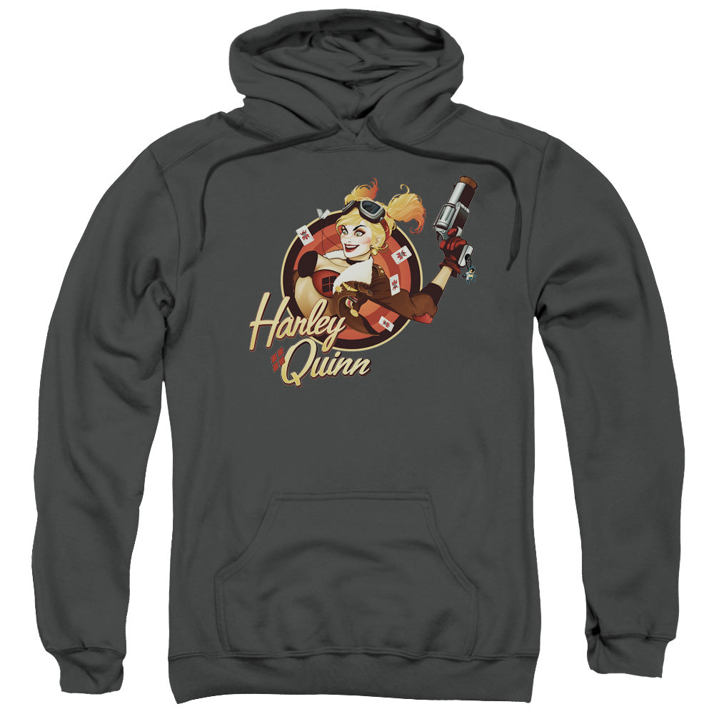 Justice League Harley Bomber Mens Hoodie Charcoal