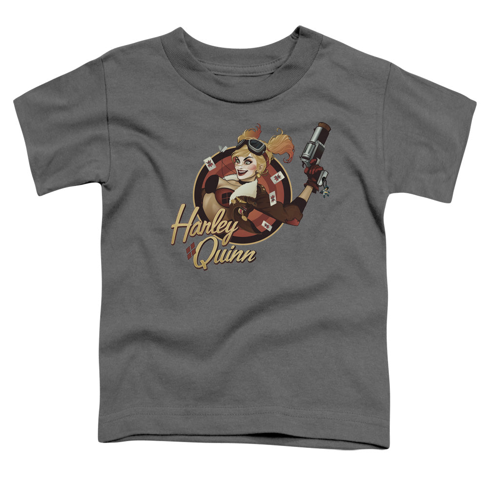 Justice League Harley Bomber Toddler Kids Youth T Shirt Charcoal