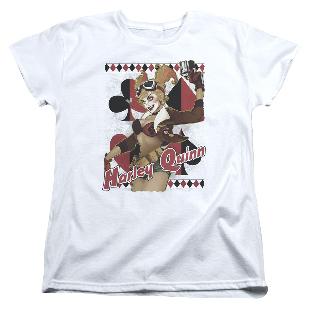 Justice League Harley Bombshetll Womens T Shirt White
