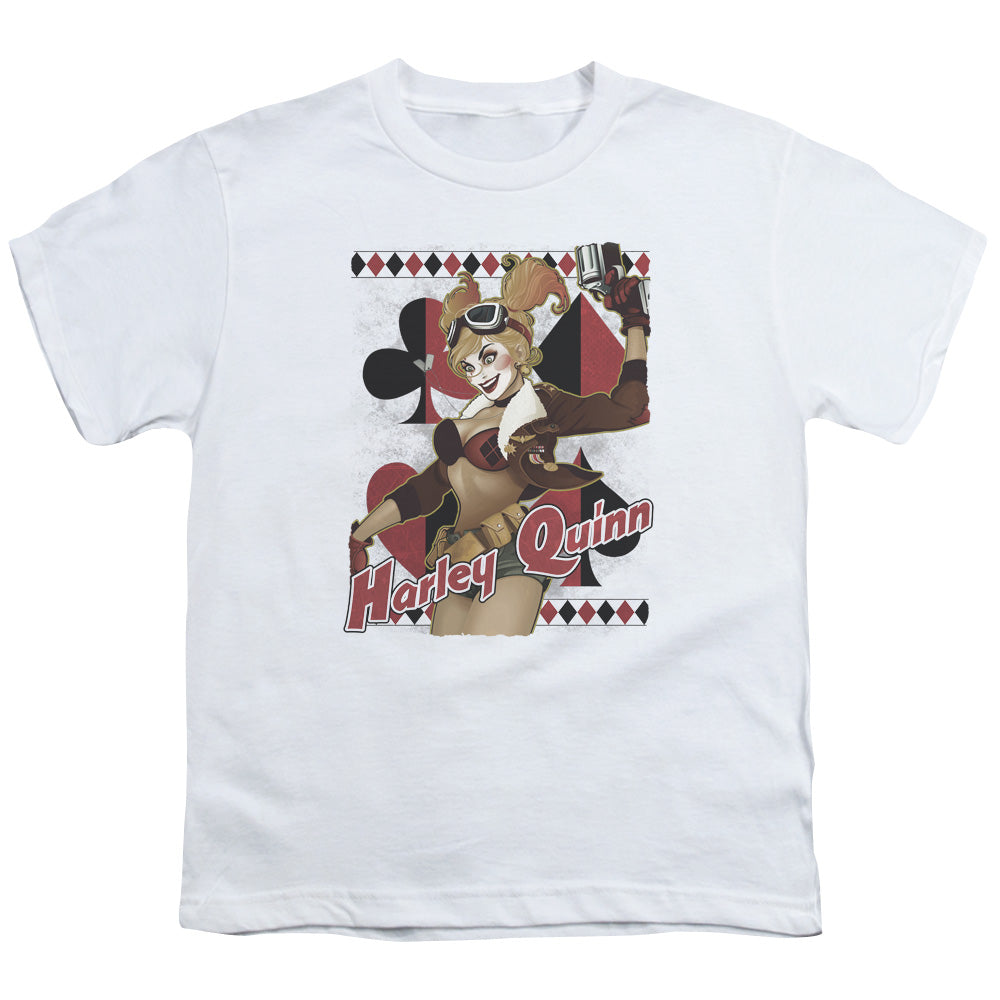 Justice League Harley Bombshetll Kids Youth T Shirt White