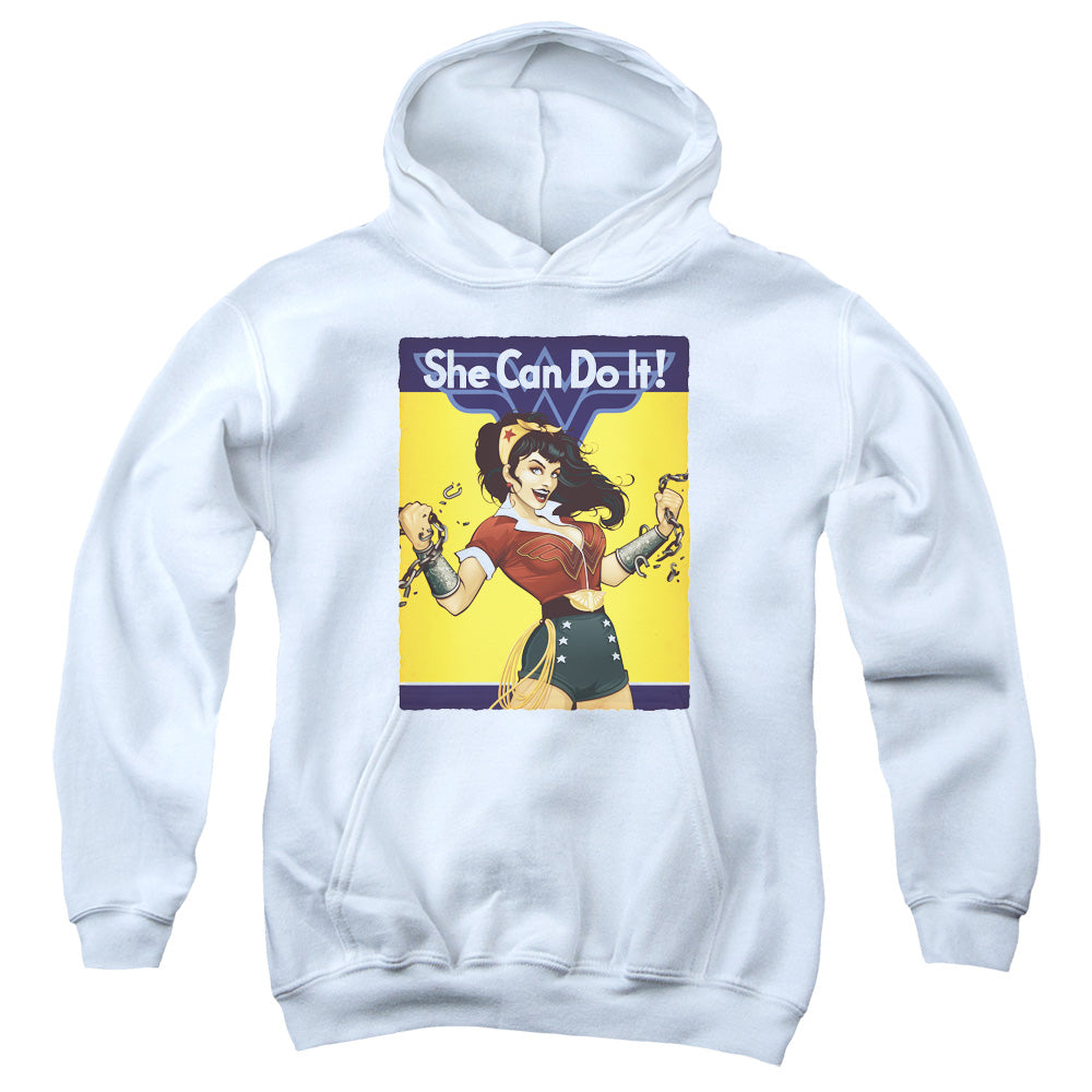 Justice League Wonder Bombshell Kids Youth Hoodie White