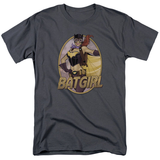 Justice League Of America Batgirl Bombshell Mens T Shirt Charcoal Officially Licensed