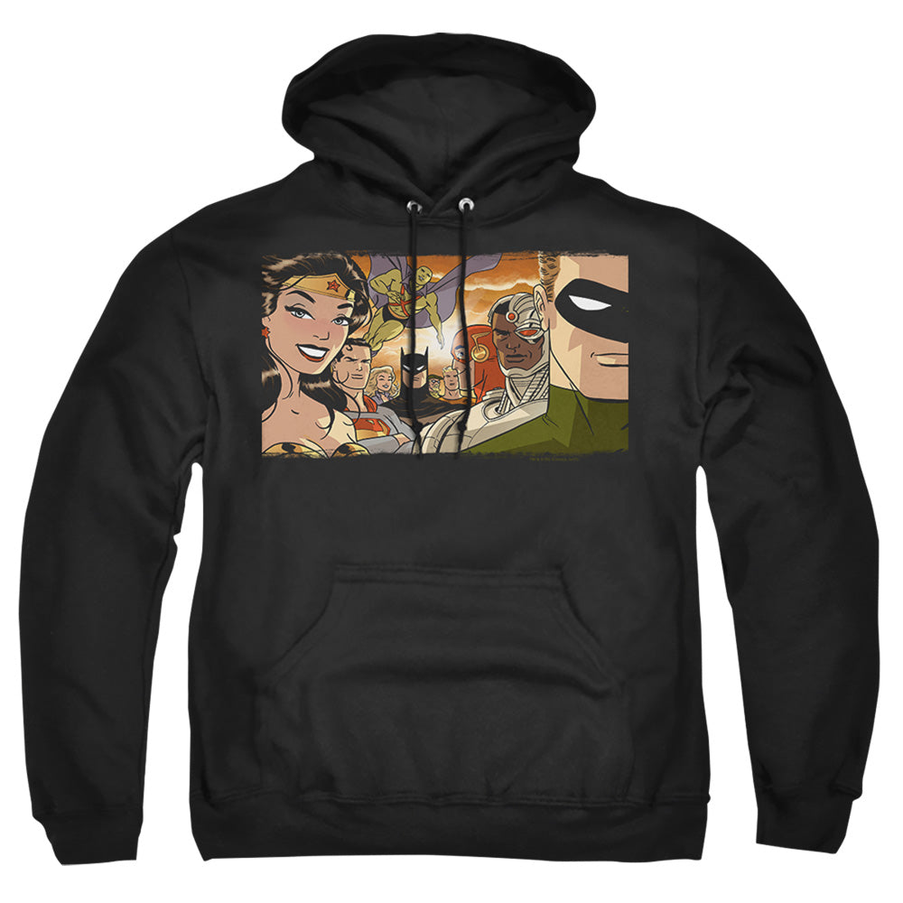 Justice League Of America Cinematic League Mens Hoodie Black Officially Licensed