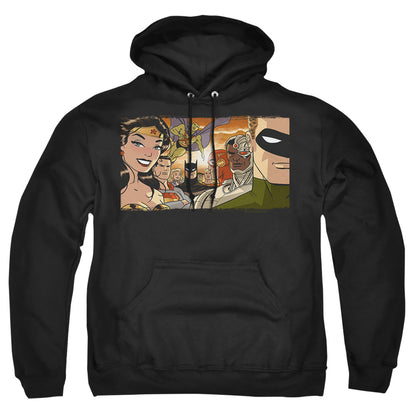 Justice League Of America Cinematic League Mens Hoodie Black Officially Licensed