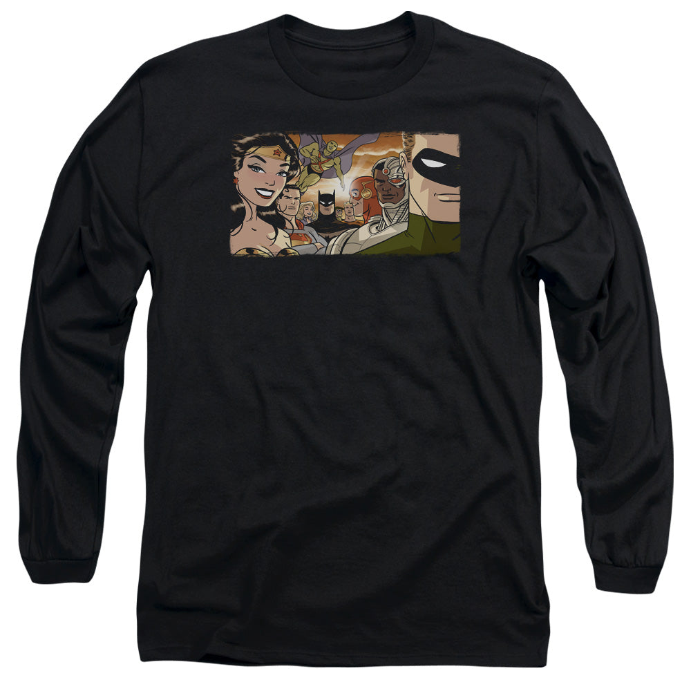 Justice League Cinematic League Mens Long Sleeve Shirt Black
