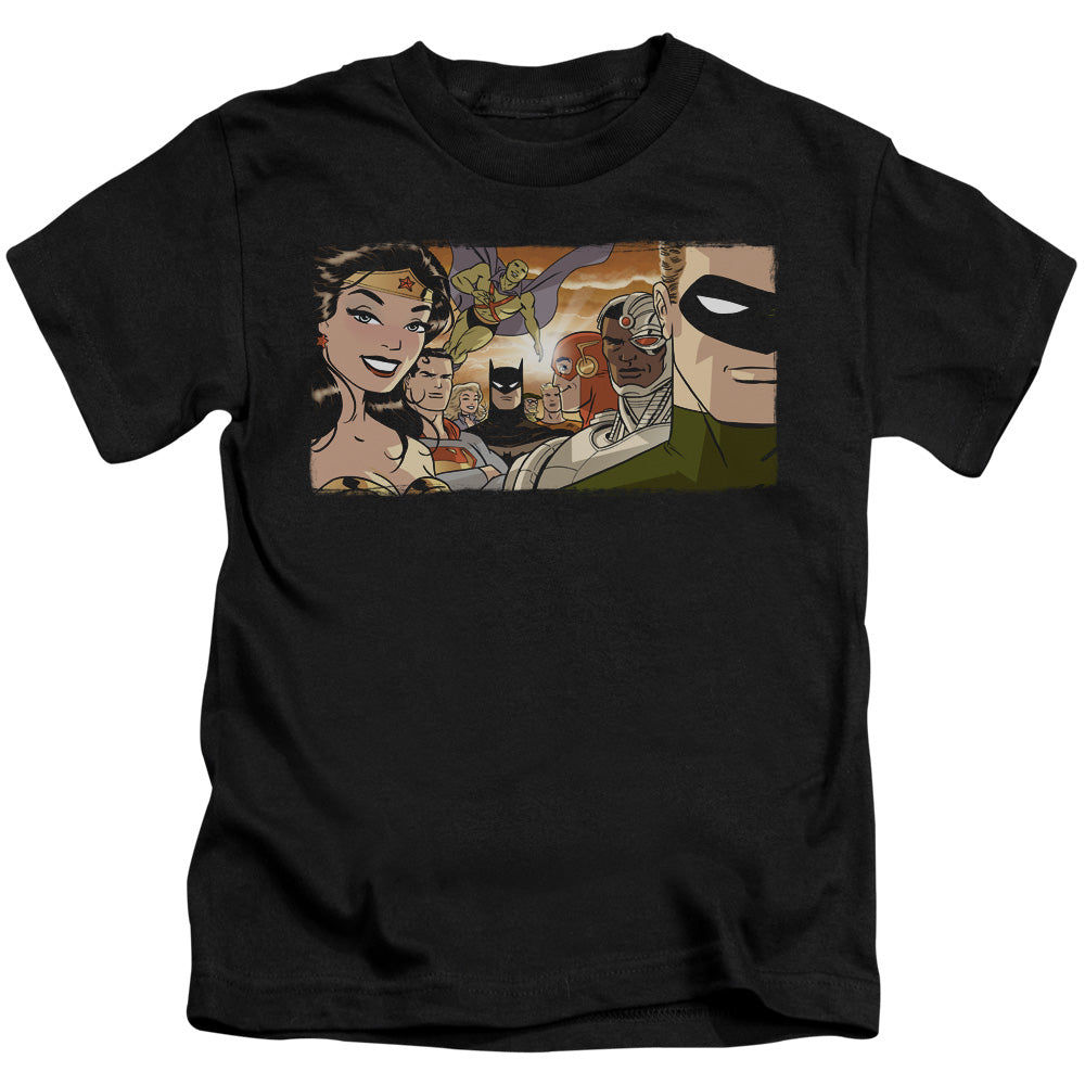 Justice League Cinematic League Juvenile Kids Youth T Shirt Black