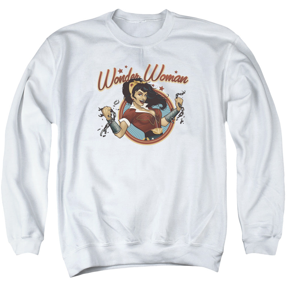 Justice League Wonder Break Mens Crewneck Sweatshirt White