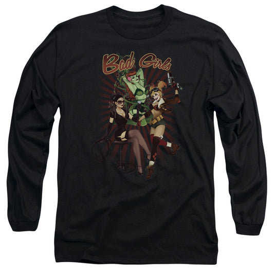 Justice League Bad Girls Mens Long Sleeve Shirt Black