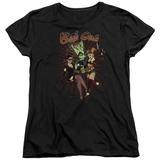 Justice League Bad Girls Womens T Shirt Black