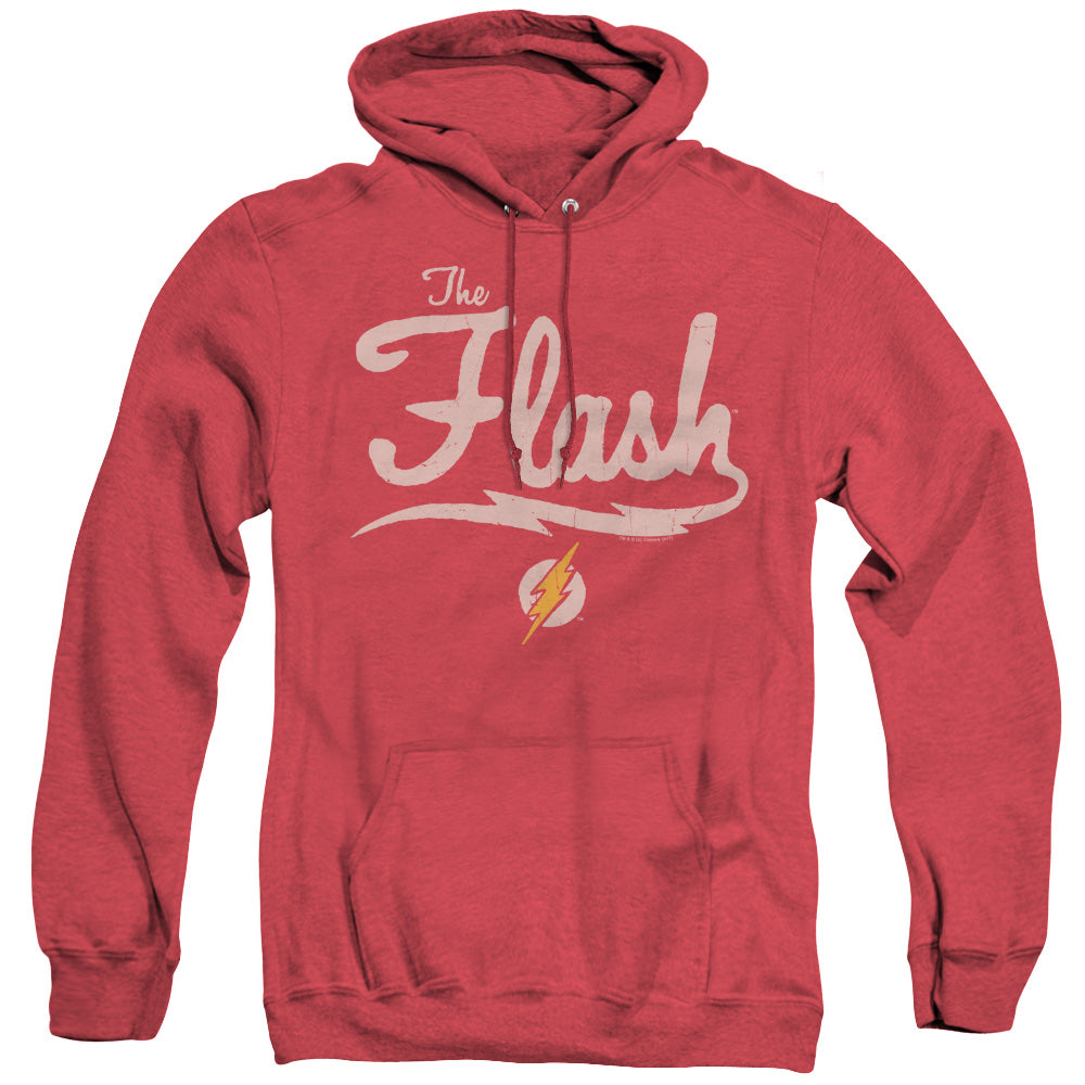 Justice League Old School Flash Heather Mens Hoodie Red