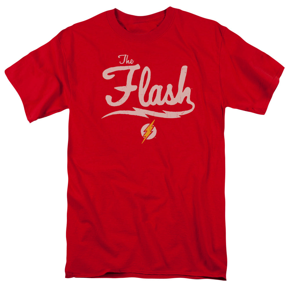 Justice League Old School Flash Mens T Shirt Red