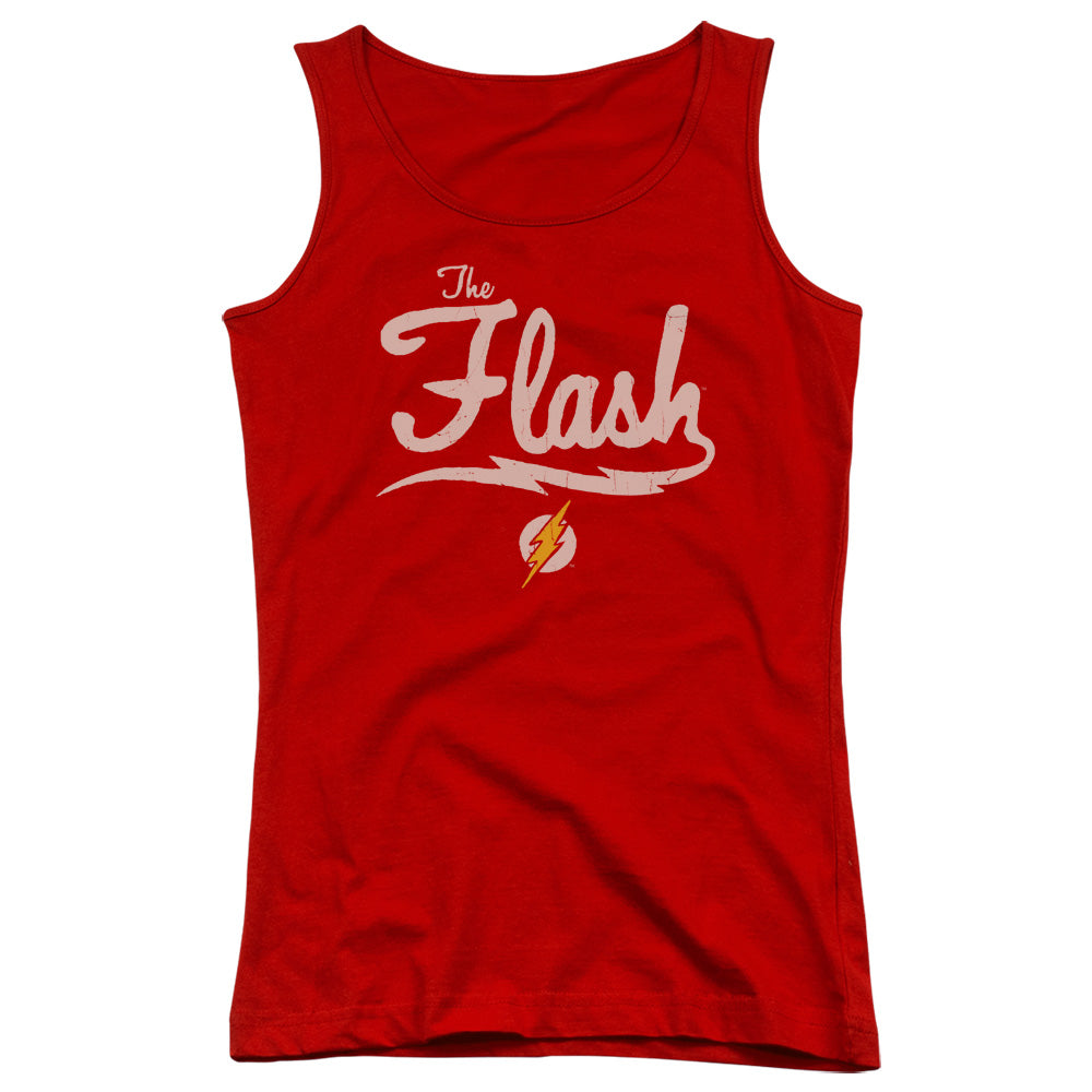 Justice League Old School Flash Womens Tank Top Shirt Red