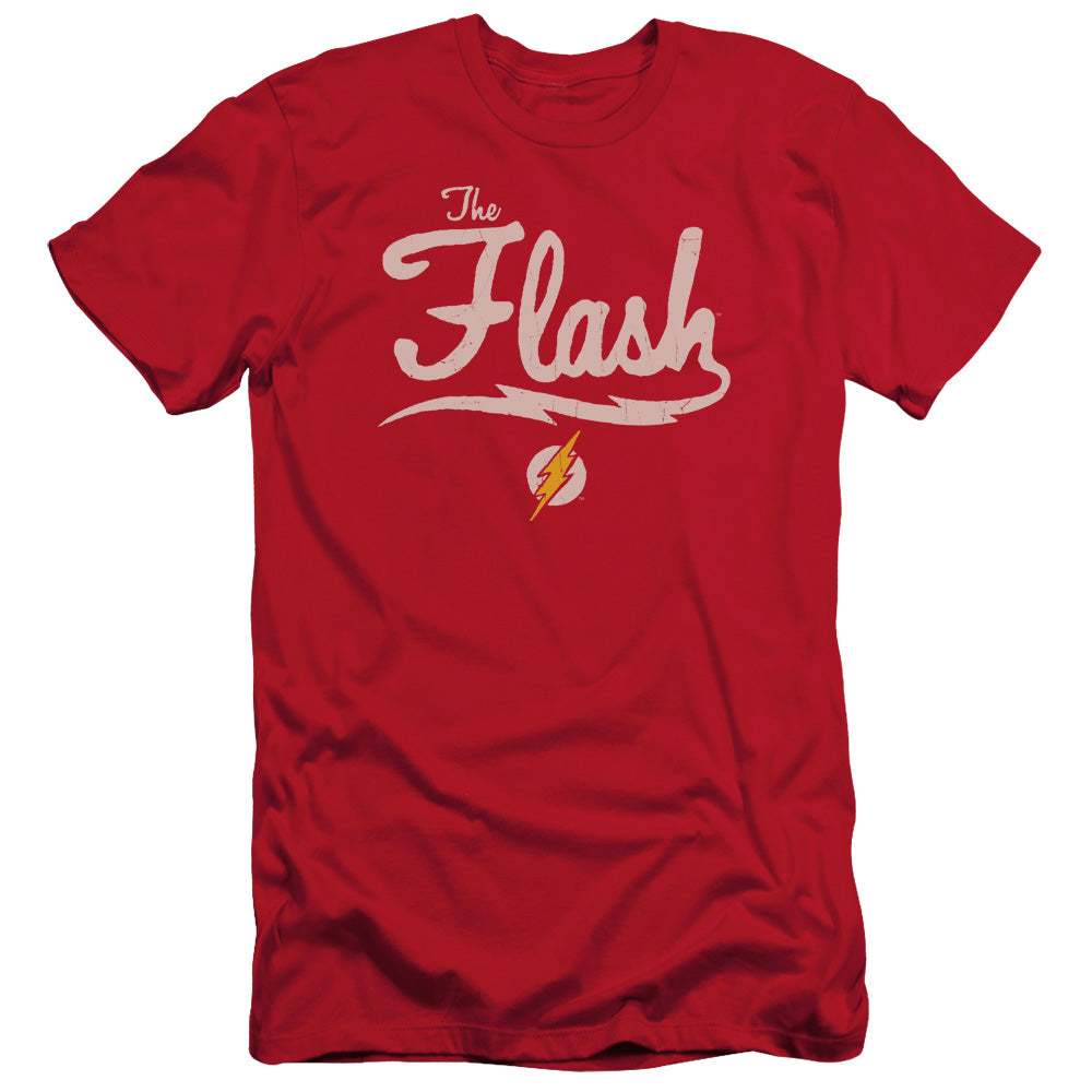 Justice League Old School Flash Slim Fit Mens T Shirt Red