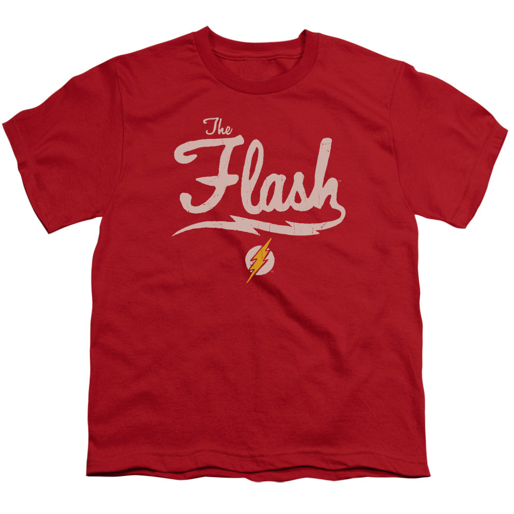 Justice League Old School Flash Kids Youth T Shirt Red